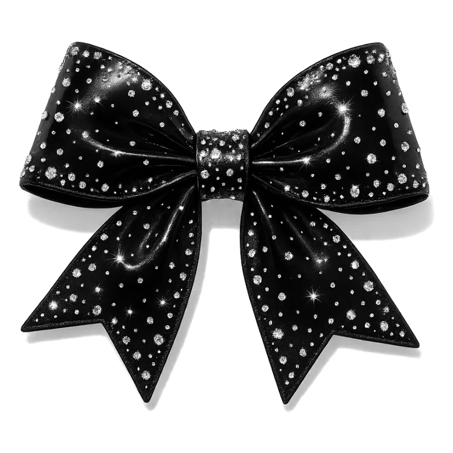 kpop stage bow with rhinestones, glossy and stylish sticker