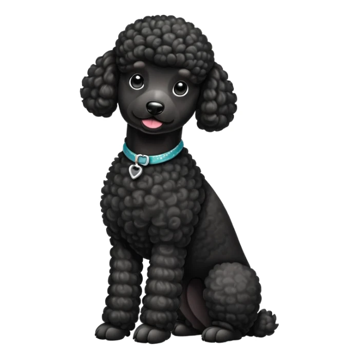 elegant black french poodle with curly fur sticker