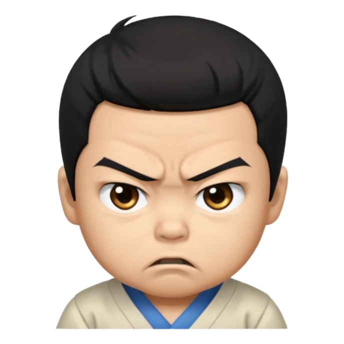 angry japanese male baby sticker