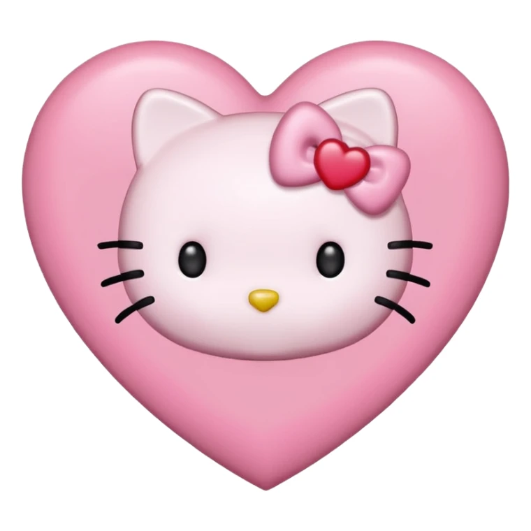 hello kitty heart`no mouth sticker
