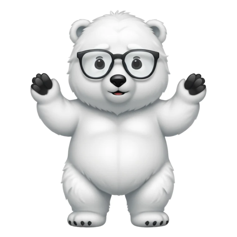 full body of polar bear wear glasses sticker