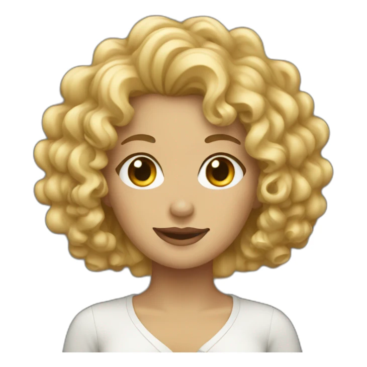 blonde curly haired woman sticker