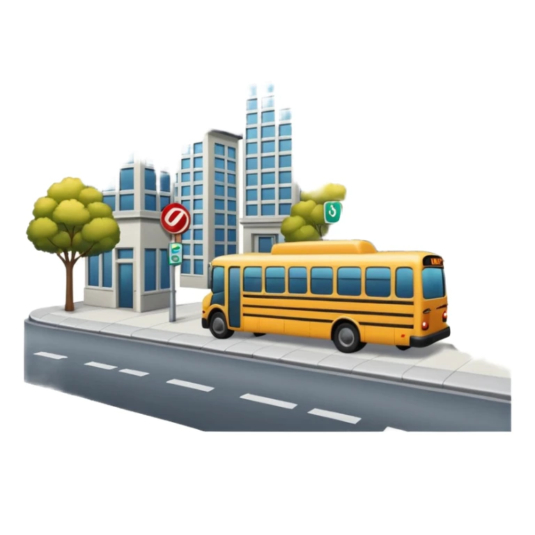 a city street with a bus stop sticker