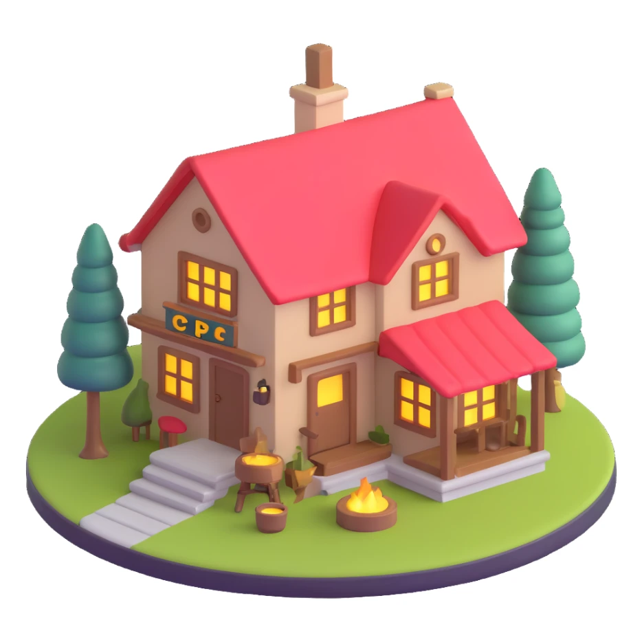 cozy inn symbolizing lodging sticker