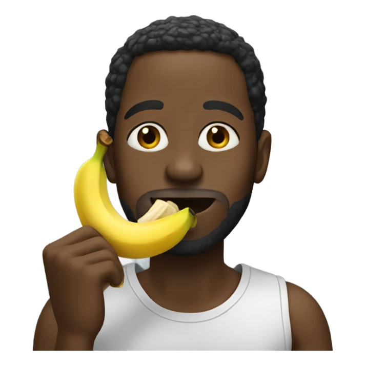Black man eating banana sticker