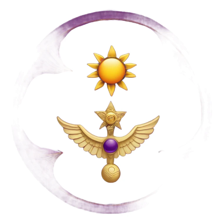 symbol of zoroastrianism on purple background sticker
