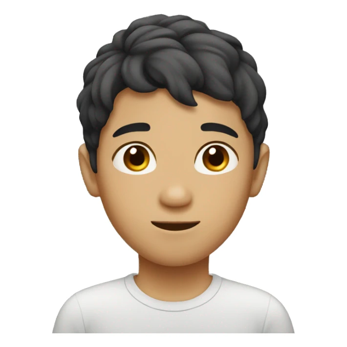 asian boy with dark hard wavy hair  sticker