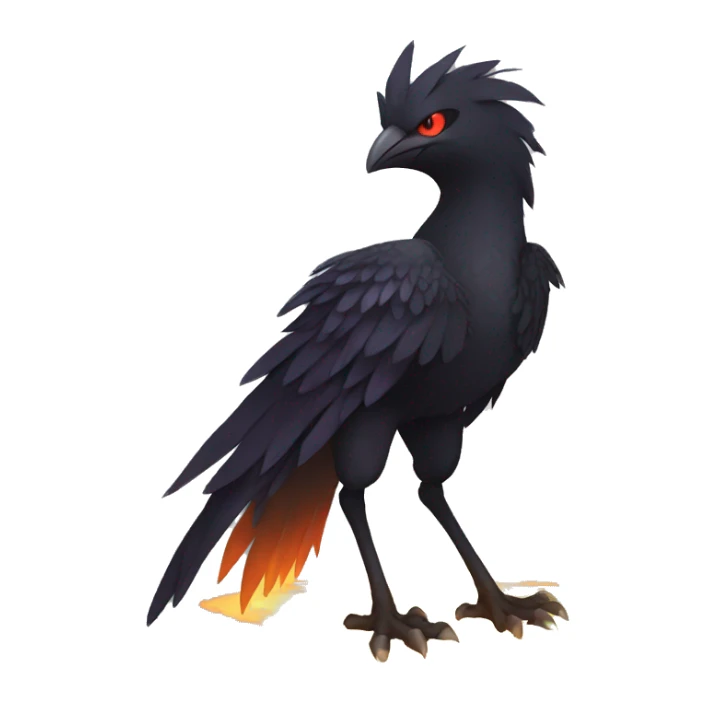 Fantasy legendary godly dark bird shadow-type-Phoenix Fakemon full body sticker