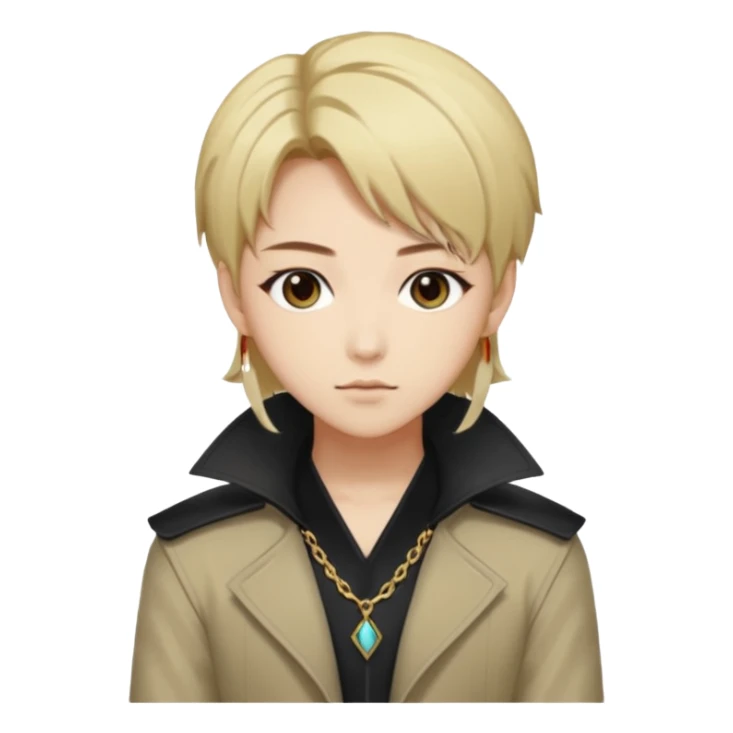 Rumi from K-pop demon hunters brown and blonde hair sticker
