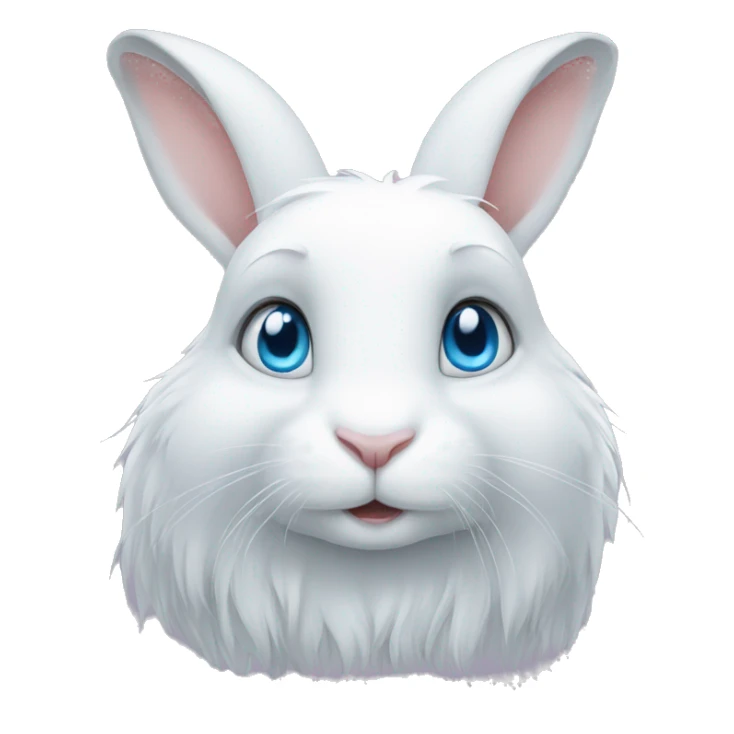 White rabbit blue eyes long haïr sticker