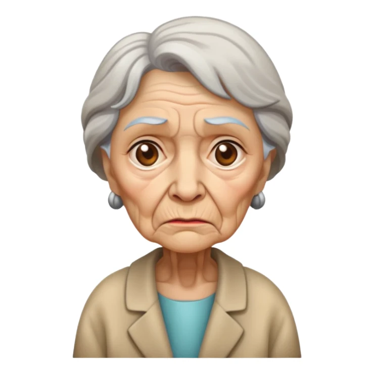 old woman sad standing  sticker