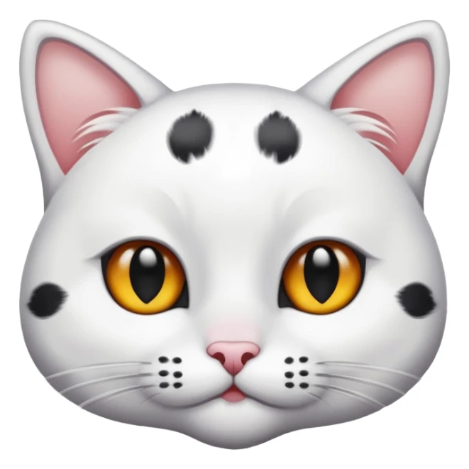 Un gato blanco con manchas en los ojos y cola negra sticker