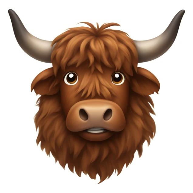 Dark brown Highland cow sticker
