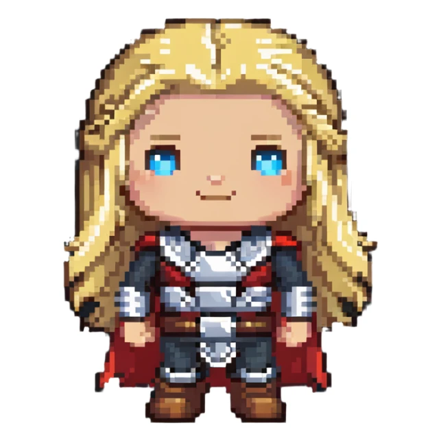 thor with long blonde hair sticker