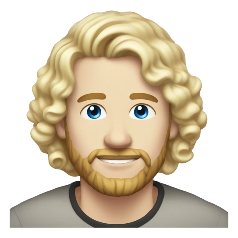 3/4 profile light curl blonde 30yo man blue eyed pale skin sticker