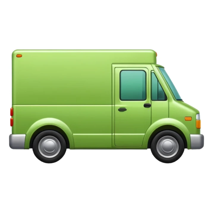 emoji of light green color delivery car sticker
