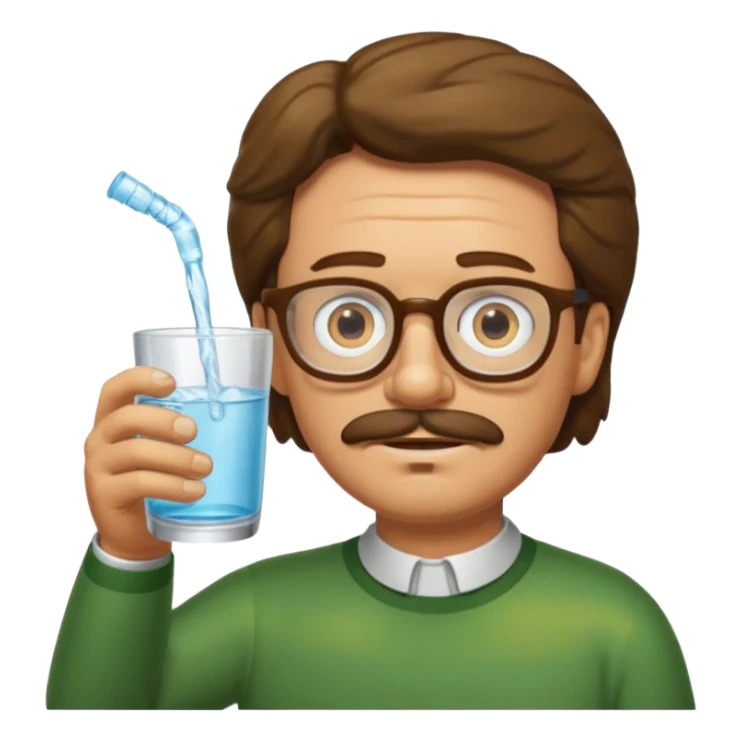 Ned Flanders drinking water in a glass sticker