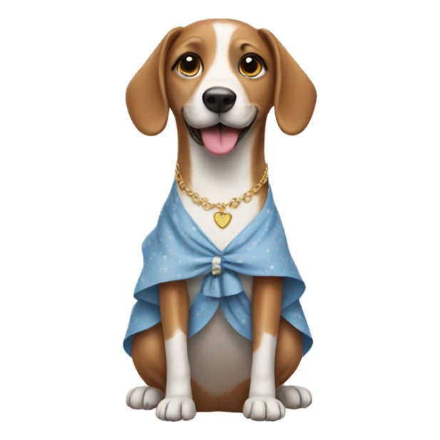 Dog wearing a dress sticker