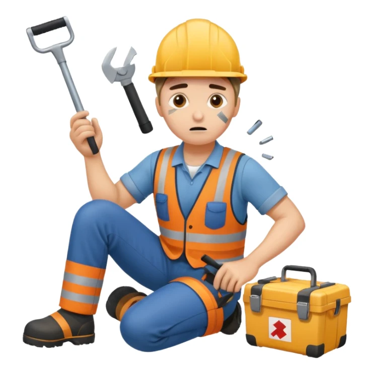 para una capacitacion, necesito una imagen animada que represente un accidente de trabajo sticker