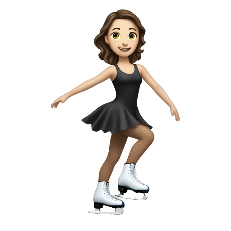 white woman brunette figure skating  sticker