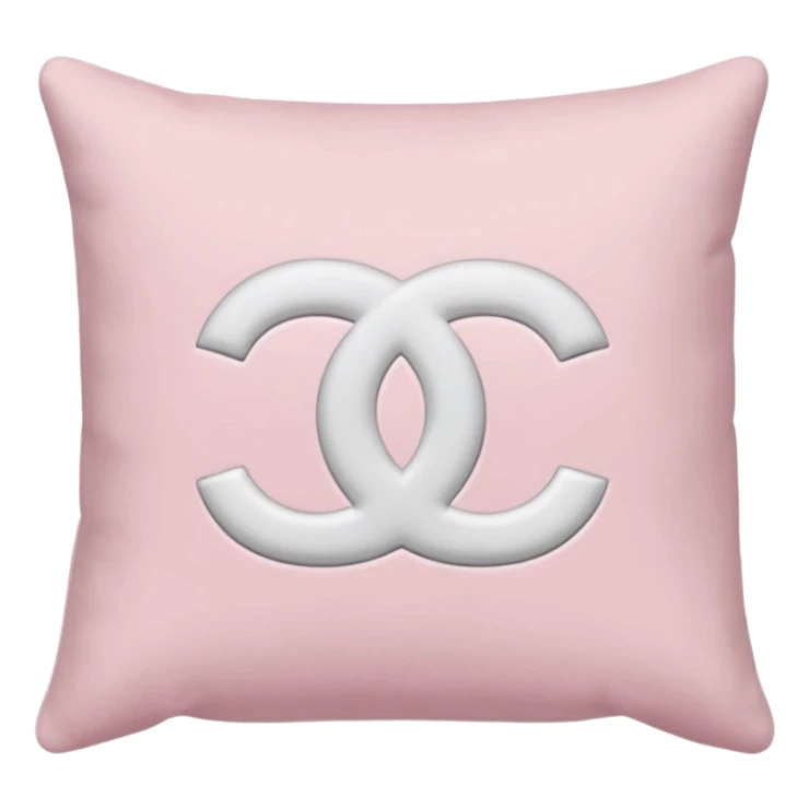 Light pastel pink and white Chanel pillow sticker