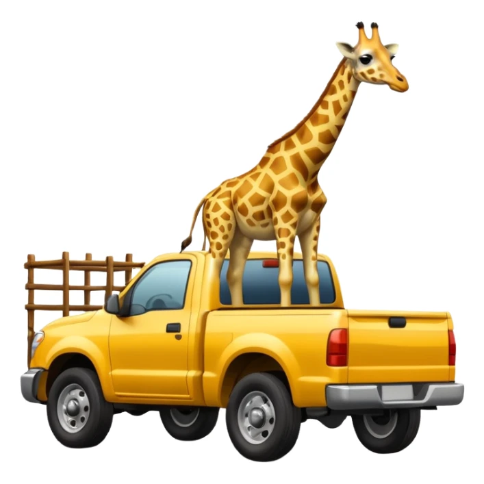 giraffe in the back of a pickup truck sticker