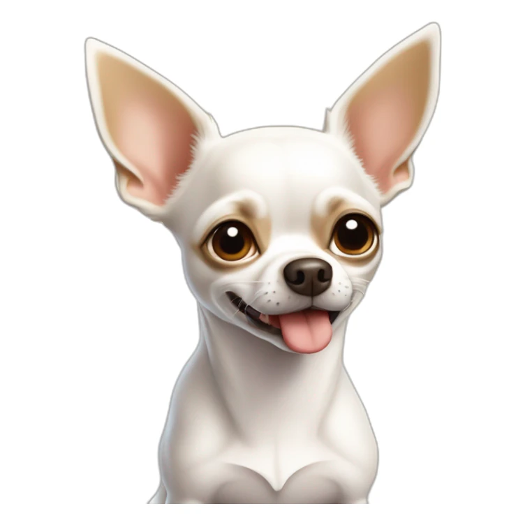 White short-haired, smooth-coated Chihuahua with tan markings, sitting obediently and attentively￼ sticker