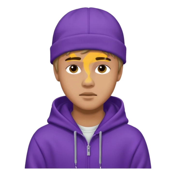 justin bieber, wear purple hoodie sticker