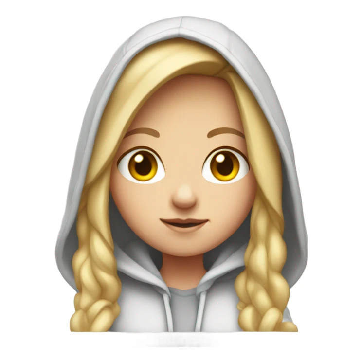 White Girl wearing hoodie with hood down sticker