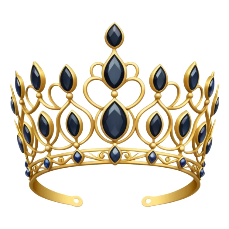 gold tiara with obsidian jewels sticker