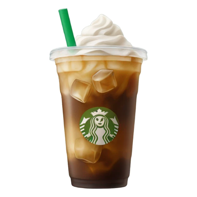 Starbuck ice coffee with ice cubes sticker