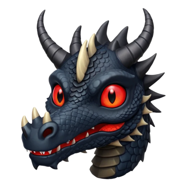 A black dragon with red brillants eyes, great black horns who say hi. sticker