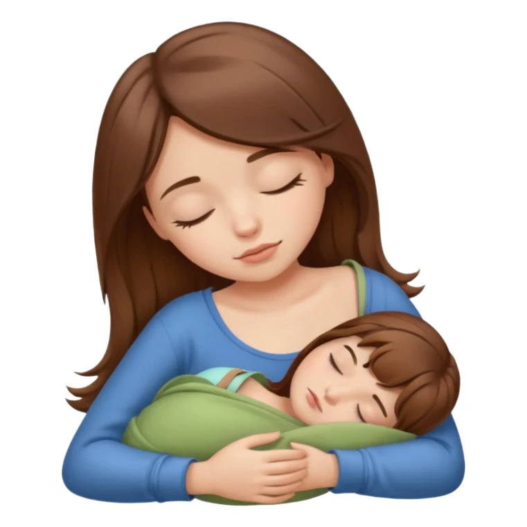 Brown hair fair sling girl sleeping sticker