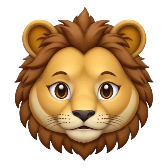 As un emoji de un león haciendo cara de malo con la melena un poco larga sticker