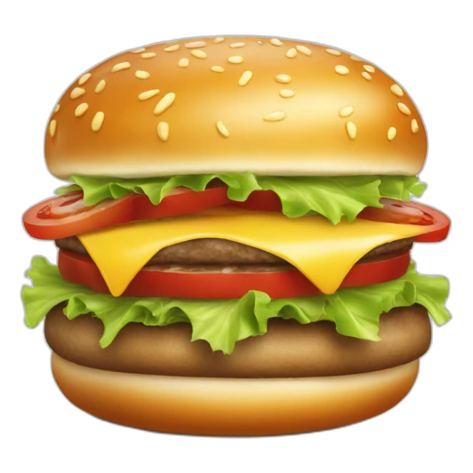 Realistic hamburger illustration on white background sticker