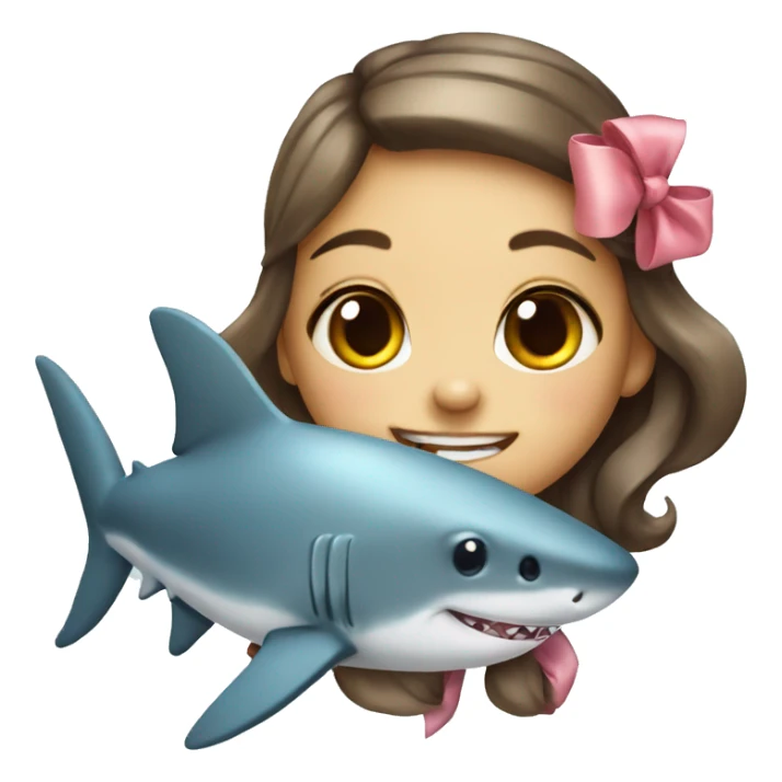 Cute girl shark with bow sticker