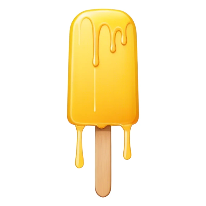 Long thing yellow popsicle with rounded top and dripping  sticker