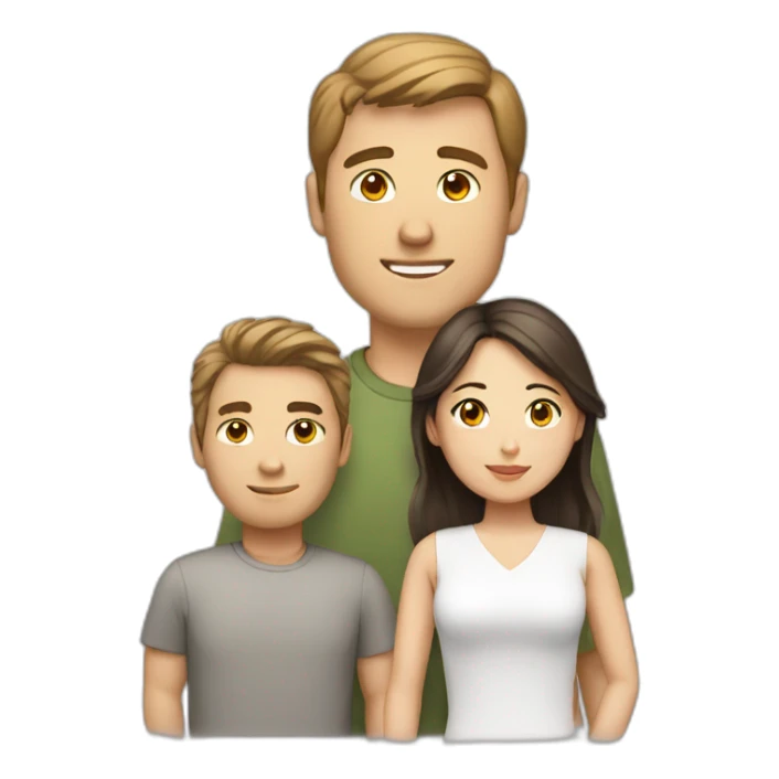 Brown hair white man and asian woman couole sticker