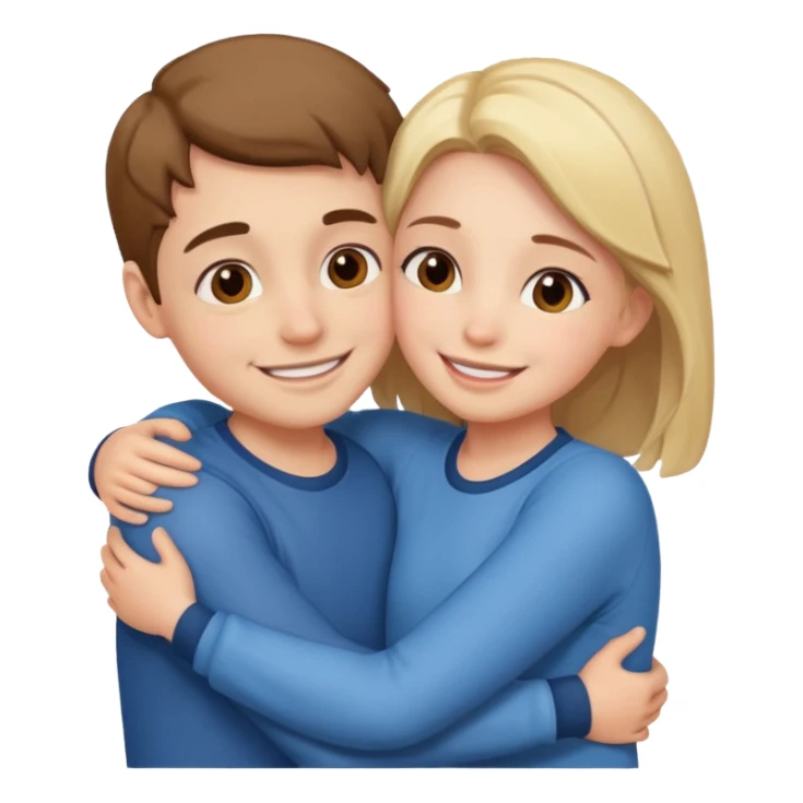 Boy and girl hugging each other in love sticker