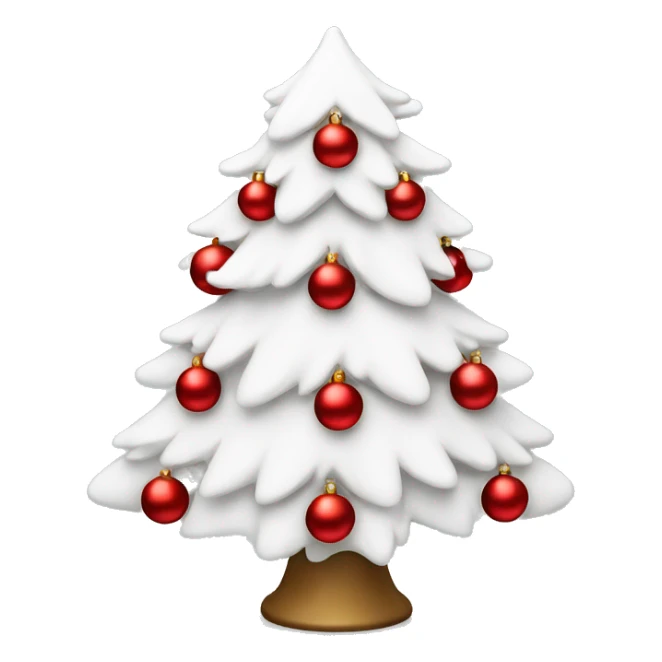 White christmas tree with red ornaments sticker