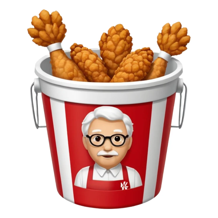 kfc like bucket white and red stripes sticker