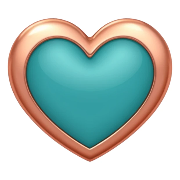 A teal, burnt orang, and rose gold heart, please.  sticker