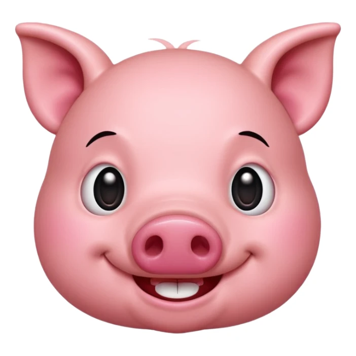 make a emoji of a fat cartoon pig sticker