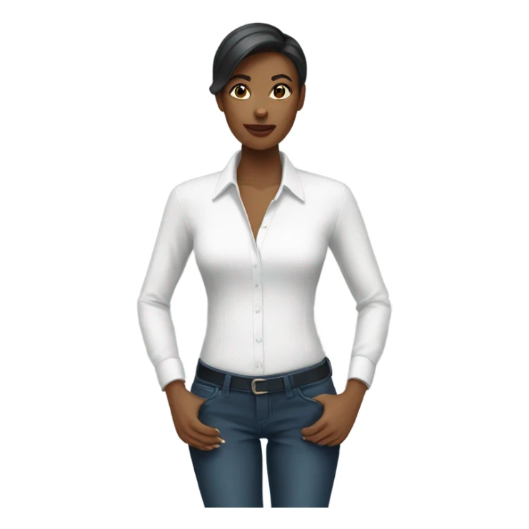 stylish woman in white shirt sticker