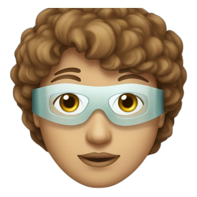 lasik eye surgery mask with brown hair sticker