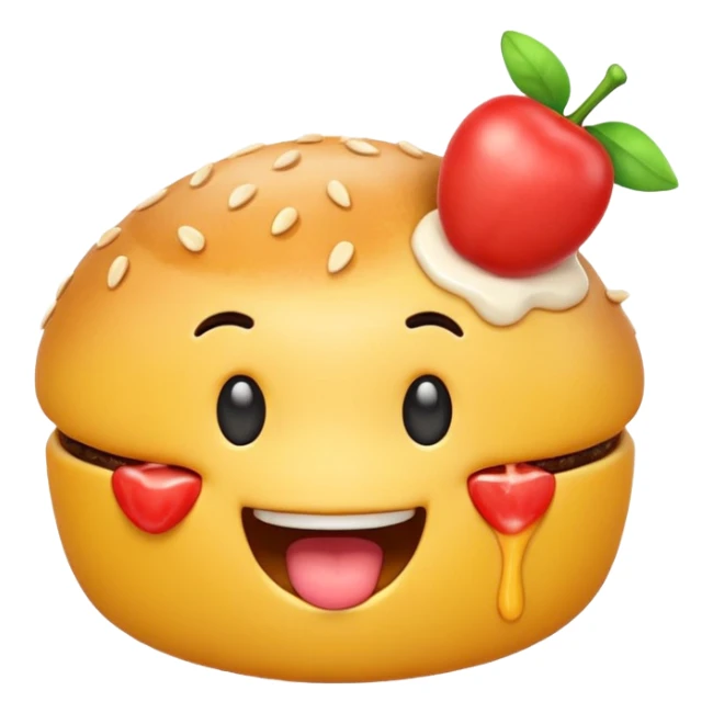 3D emoji of food with a first bite taken, symbolizing first bite achievement, cute and modern, soft lighting, glossy, isolated, no background
 sticker