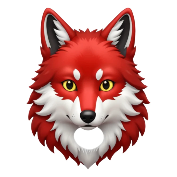 Red and black wolf with white accents sticker