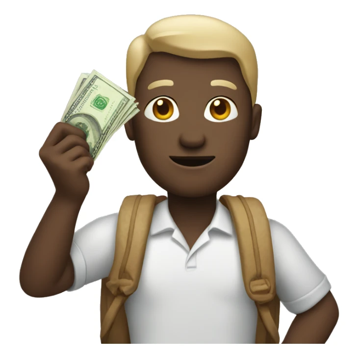 a person with a bag of money in hand sticker