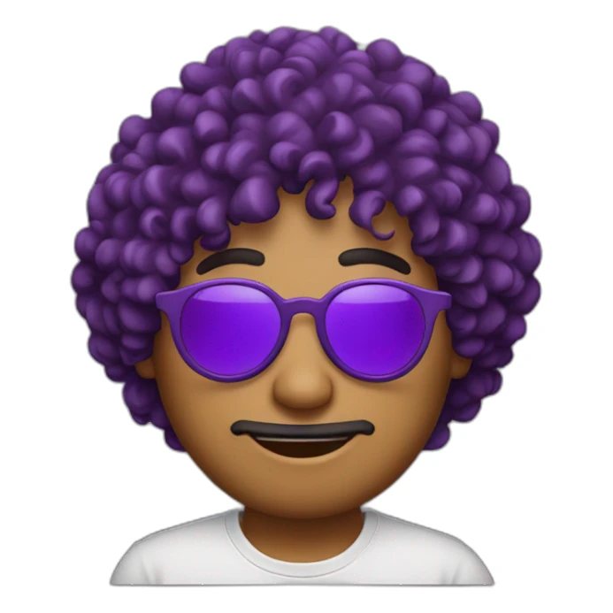 curly-hair-purple-guy-round-sunglasses sticker