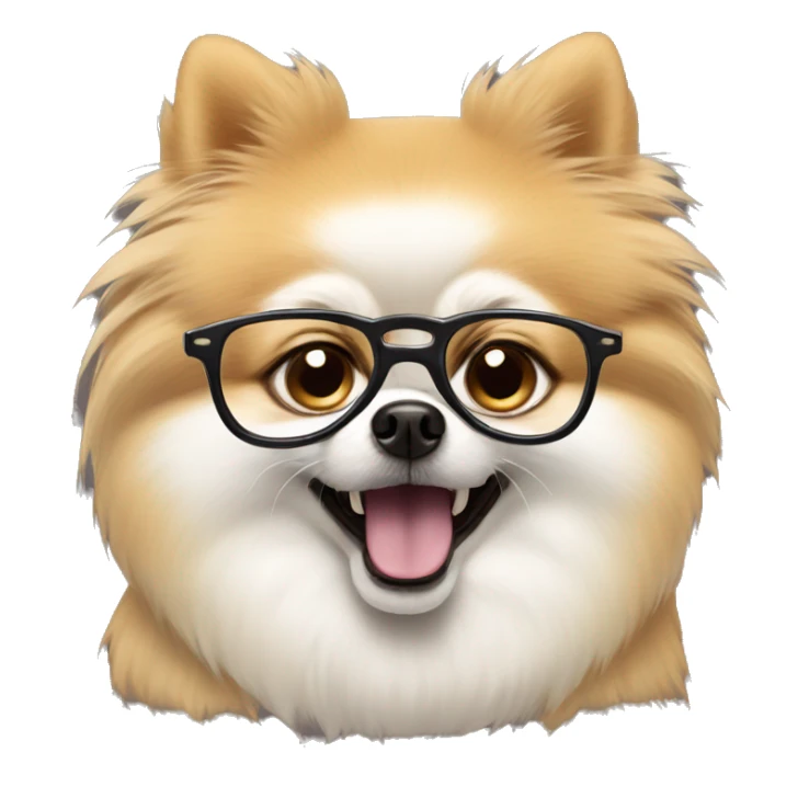 angry mad pomeranian in glasses sticker